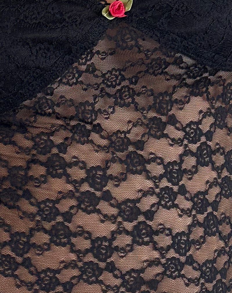 Top Cornelia en encaje Mari negro